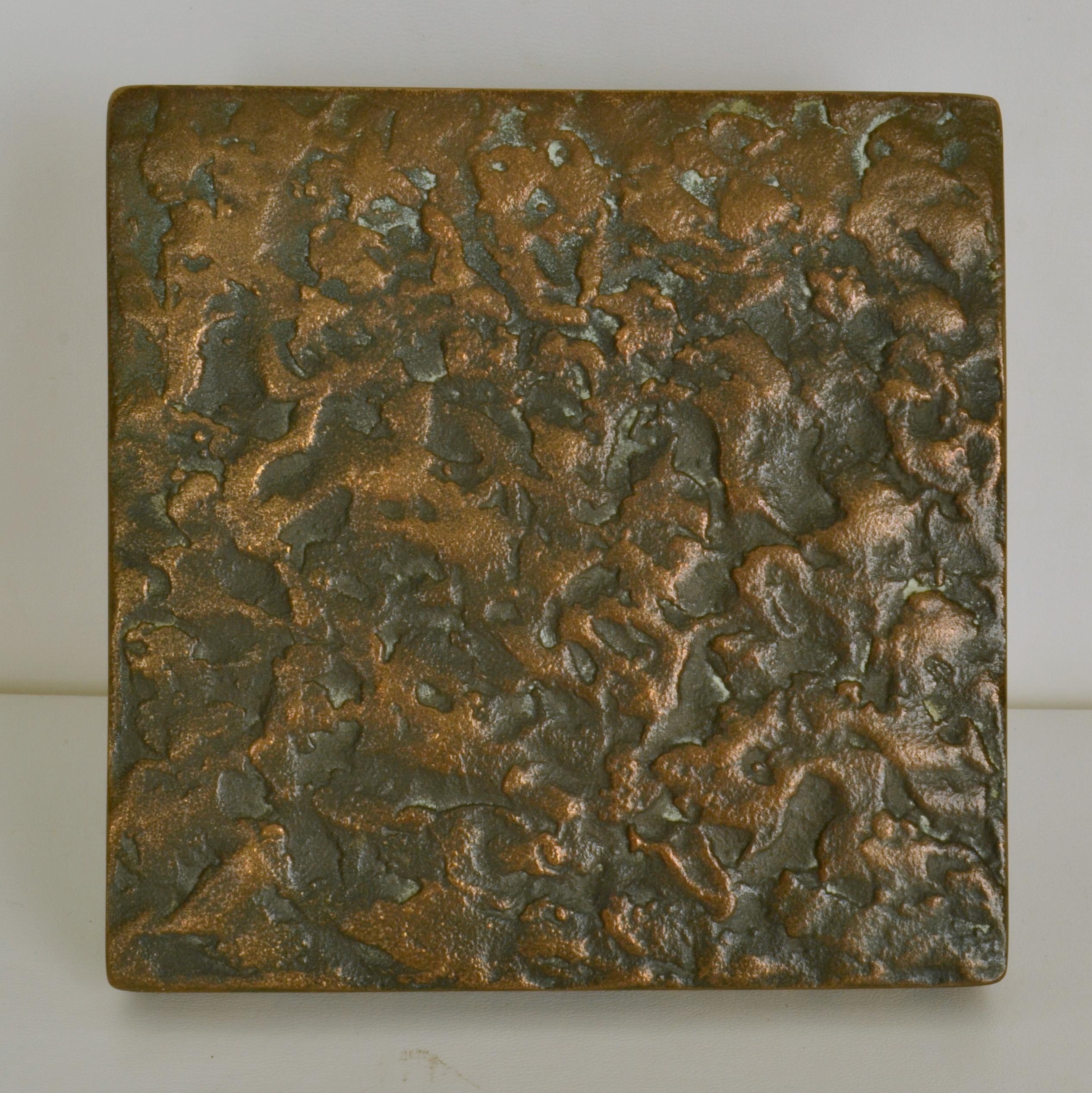 Architectural Pair of Bronze Square Push Pull Door Handles with Relief ...
