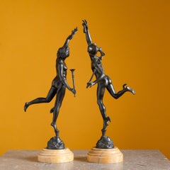 Pair of Bronze Statues Mercury and Fortuna