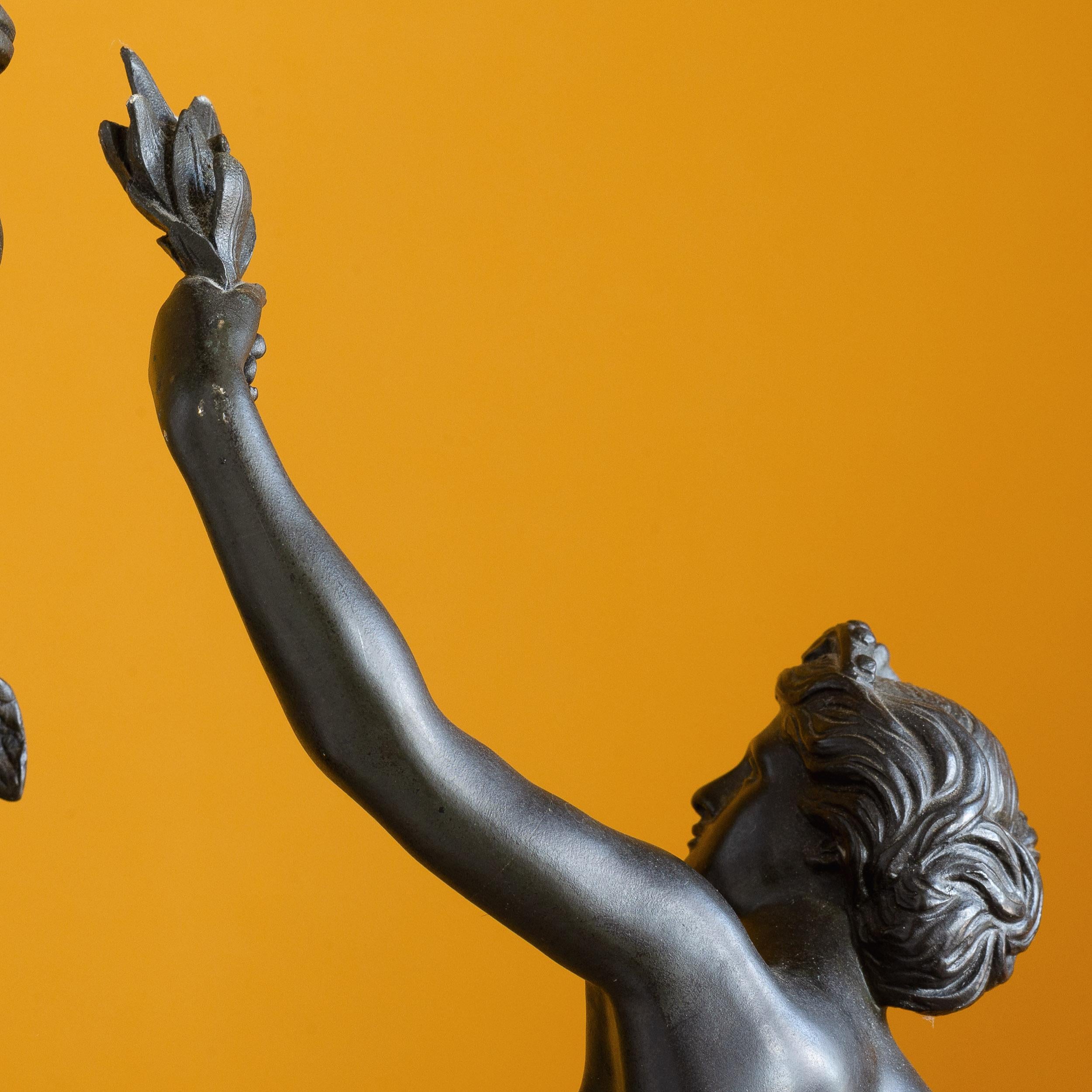 Bronze Paire de statues en bronze Mercure et Fortuna en vente