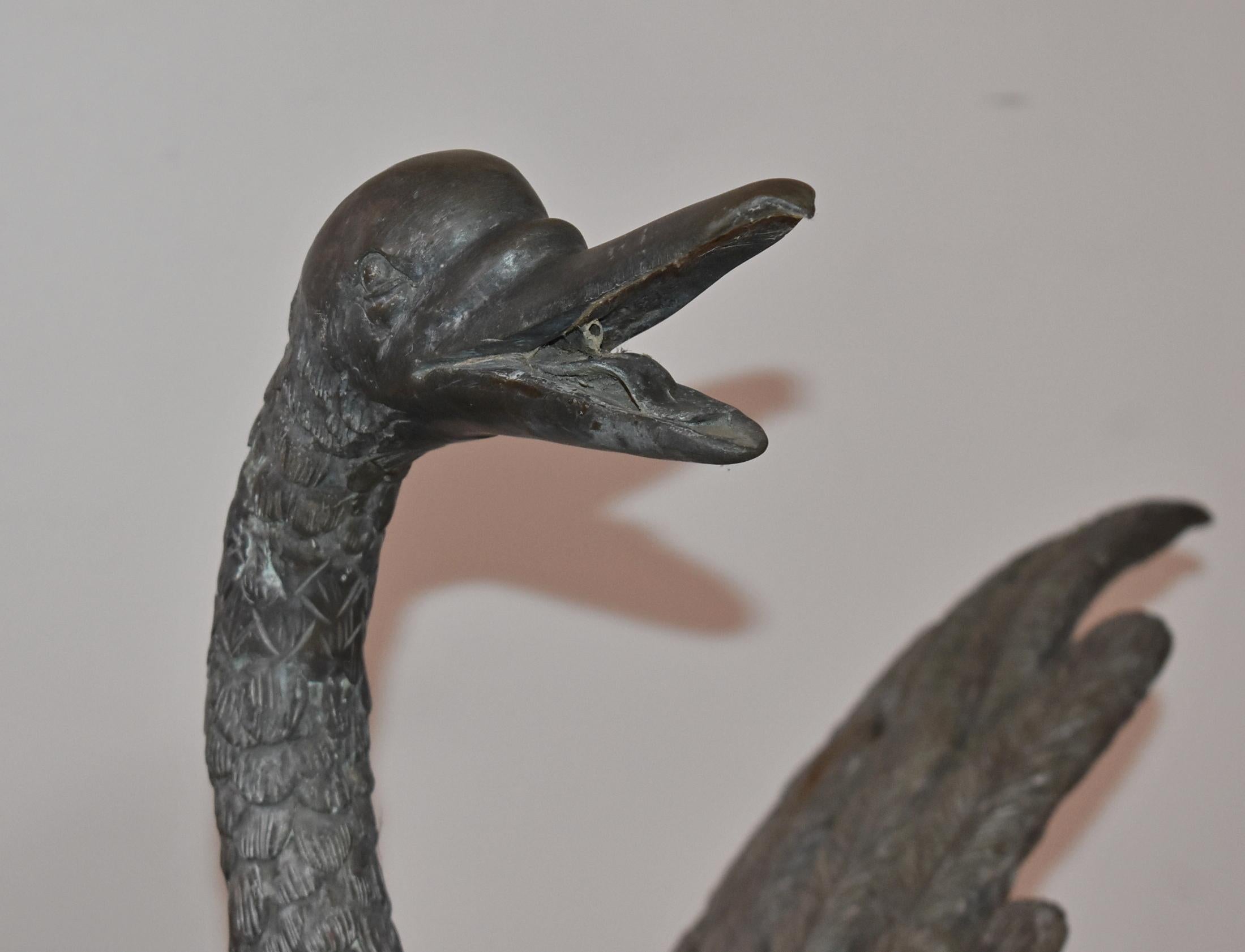 Pair of Bronze Swan Fountains 1