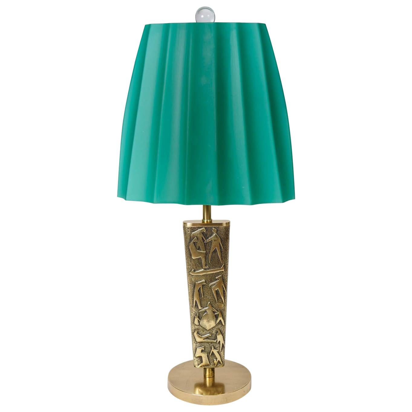 Pair of Bronze Table Lamps by Angelo Brotto For Sale