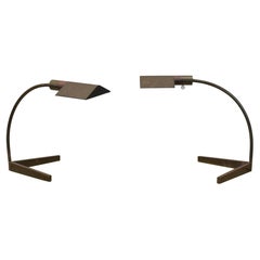 Pair of Bronze Table Lamps by Cedric Hartman