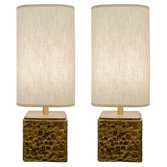 Pair of Bronze Table Lamps by Luciano Frigerio, Italy, 1970s