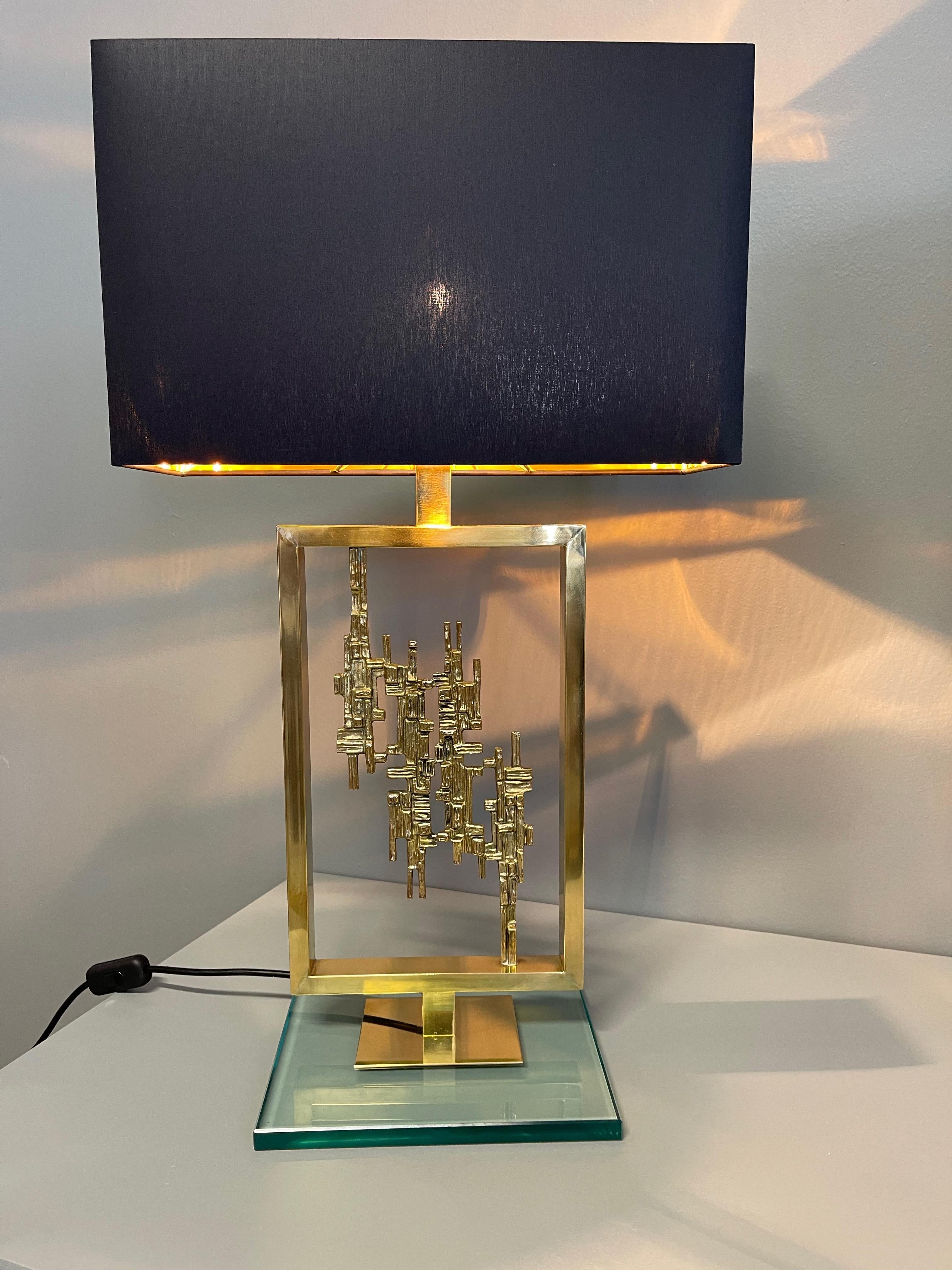 Pair of Bronze Table Lamps by Luciano Frigerio, Italy, 1980s For Sale 7