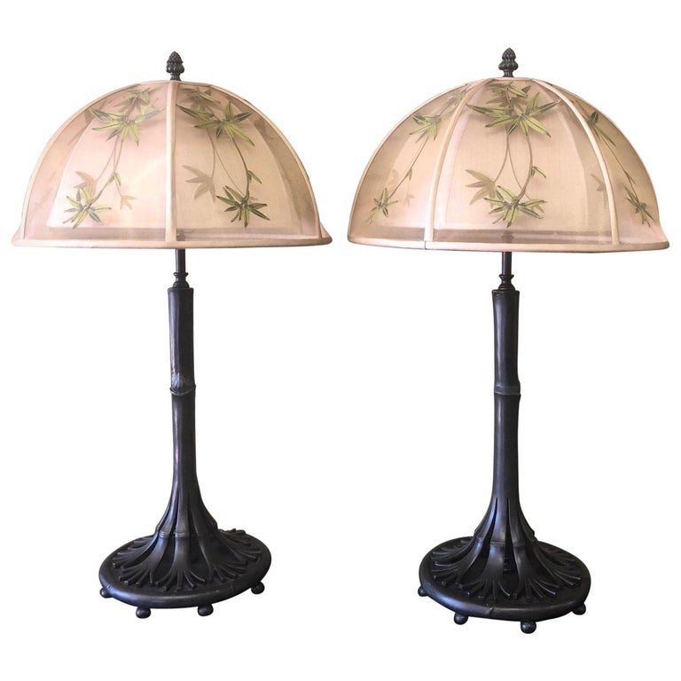 Pair of Bronze Table Lamps by Theodore Alexander at 1stDibs