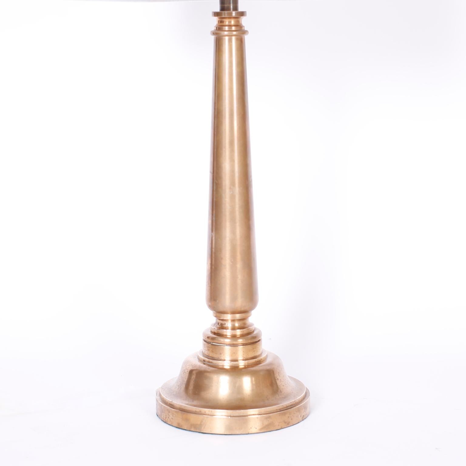 Mid-Century Modern Pair of Bronze Table Lamps