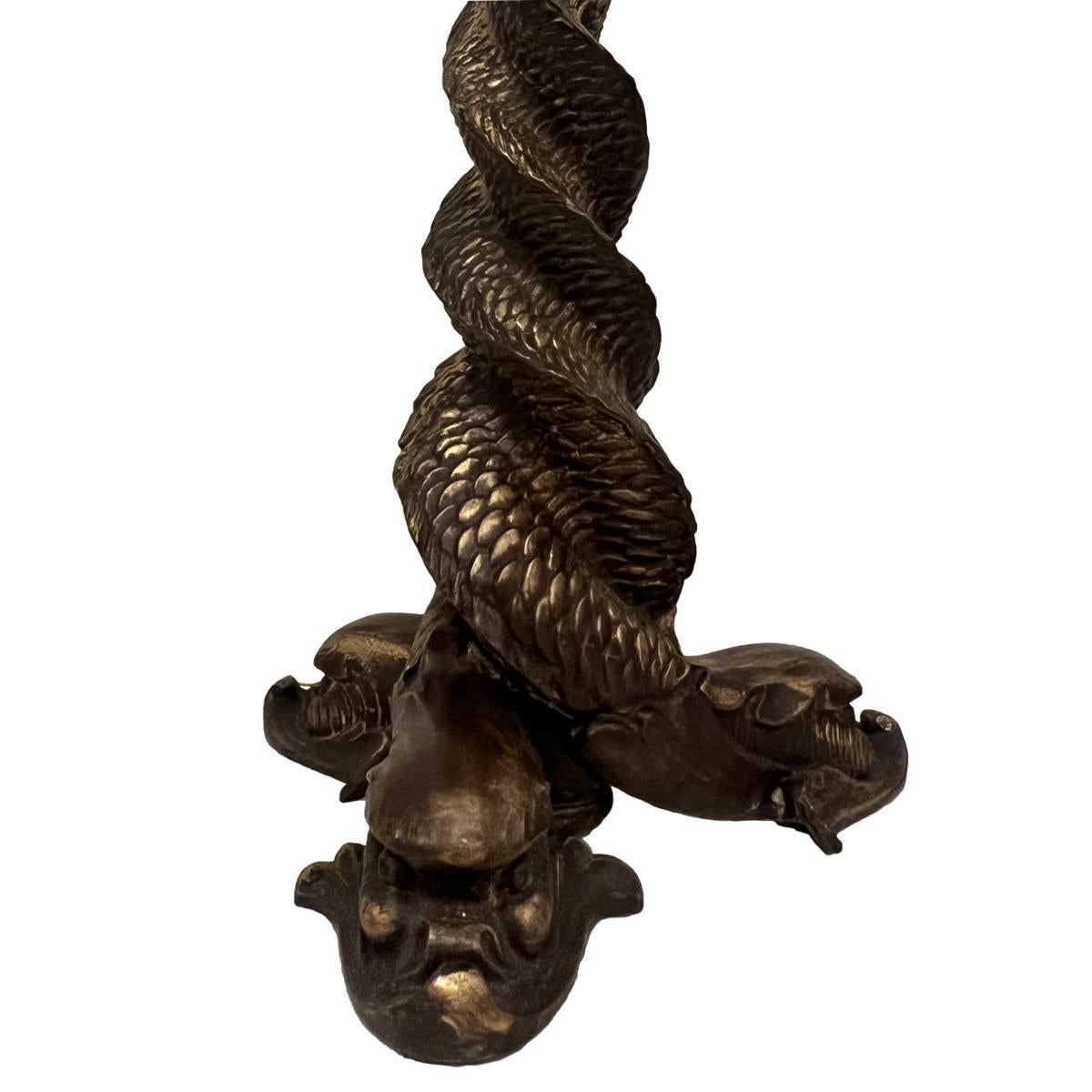 Pair of Bronze Table Lamps In Good Condition For Sale In New York, NY