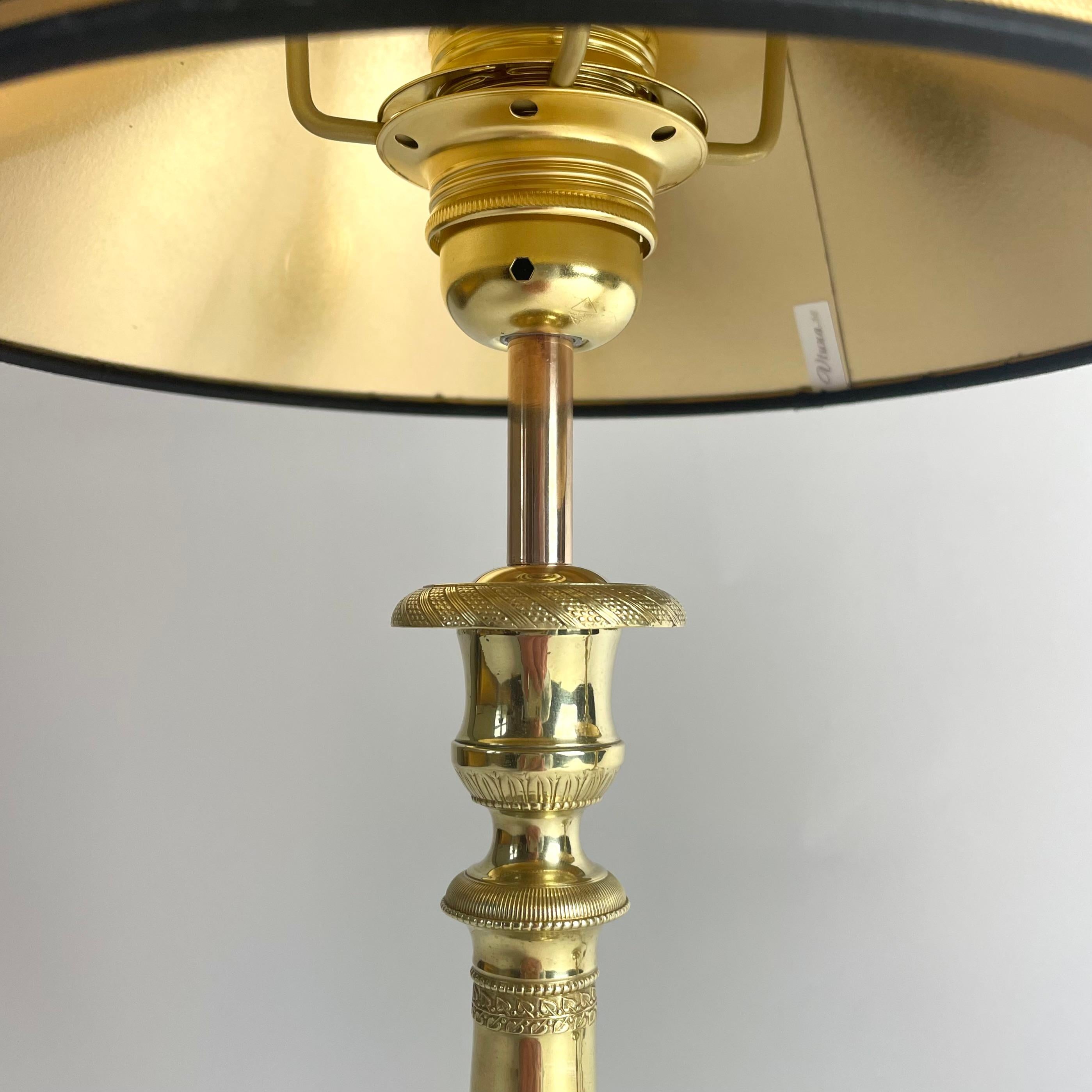 Pareja de Lámparas de Mesa de Bronce - Originalmente Candeleros Imperio, Francia c. 1820 en venta 5