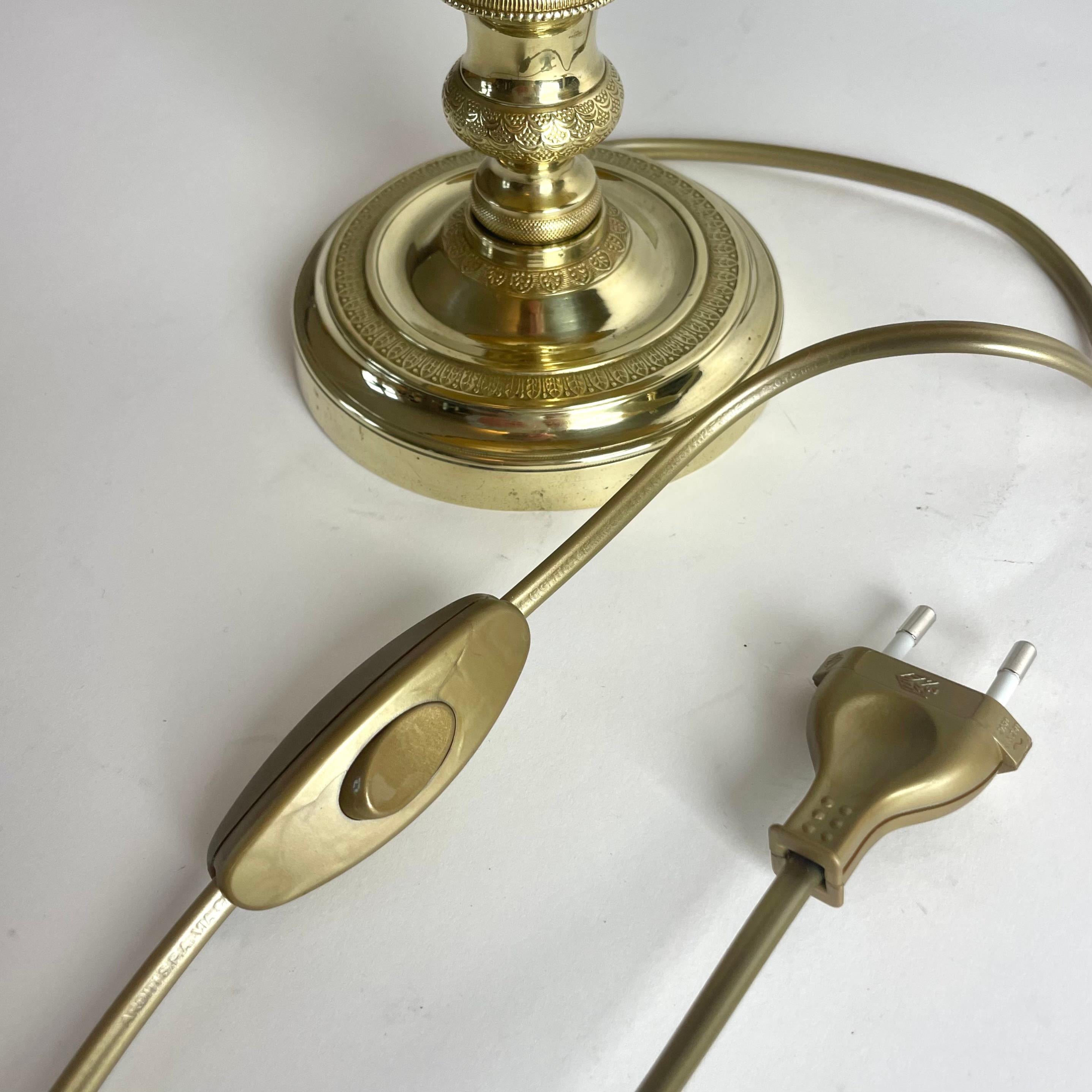 Pareja de Lámparas de Mesa de Bronce - Originalmente Candeleros Imperio, Francia c. 1820 en venta 6
