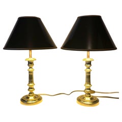 Pareja de Lámparas de Mesa de Bronce - Originalmente Candeleros Imperio, Francia c. 1820