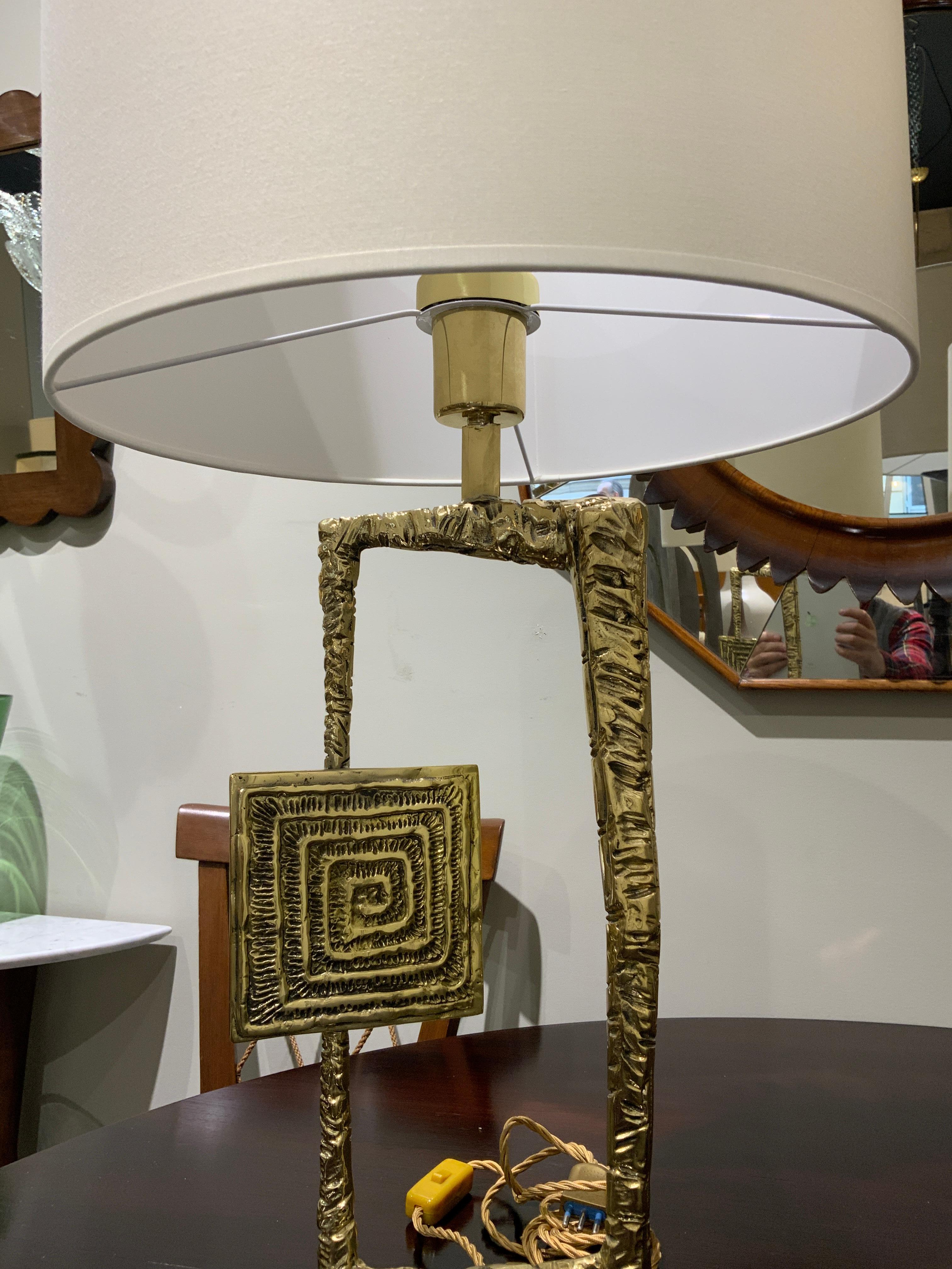 Pair of bronze tables lamps Angelo Brotto by Esperia  In Good Condition For Sale In PARIS, FR