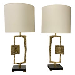 Paire de lampes de table en bronze Angelo Brotto par Esperia