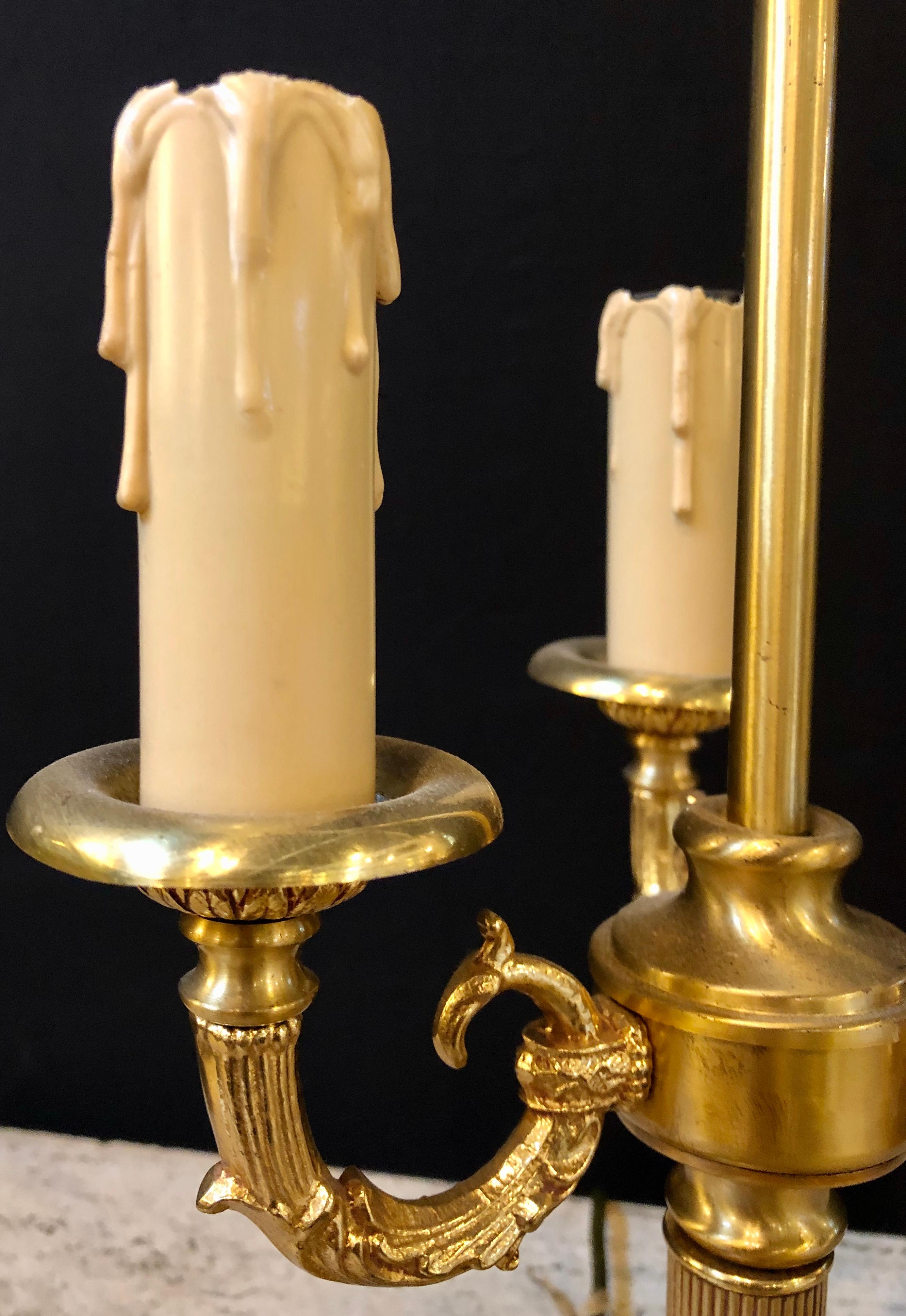 Pair of Bronze Three-Arm Bouiliotte Lamps 5