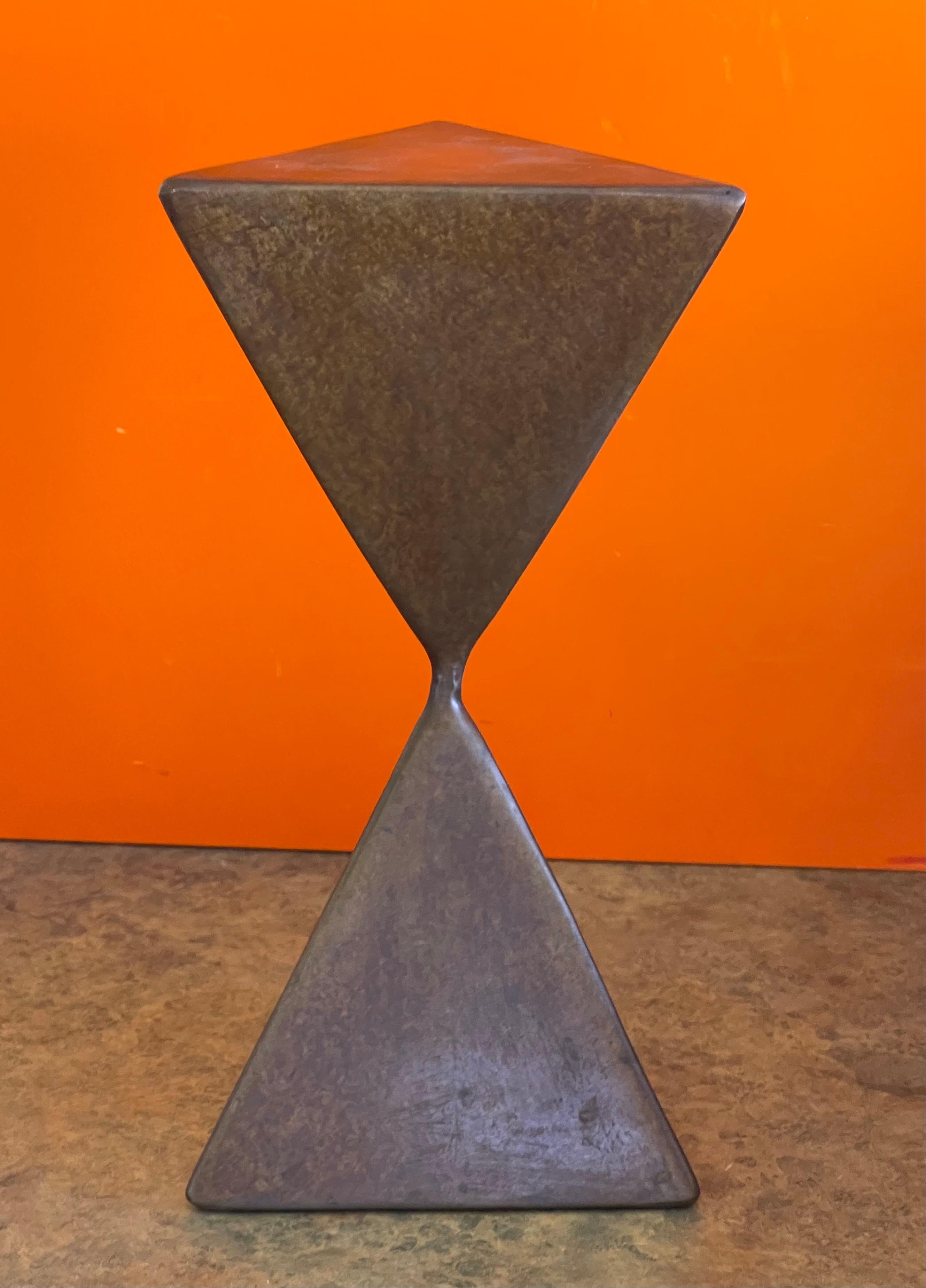 Pair of Bronze Triangular Totem Pedestals by Rod Kagan For Sale 9