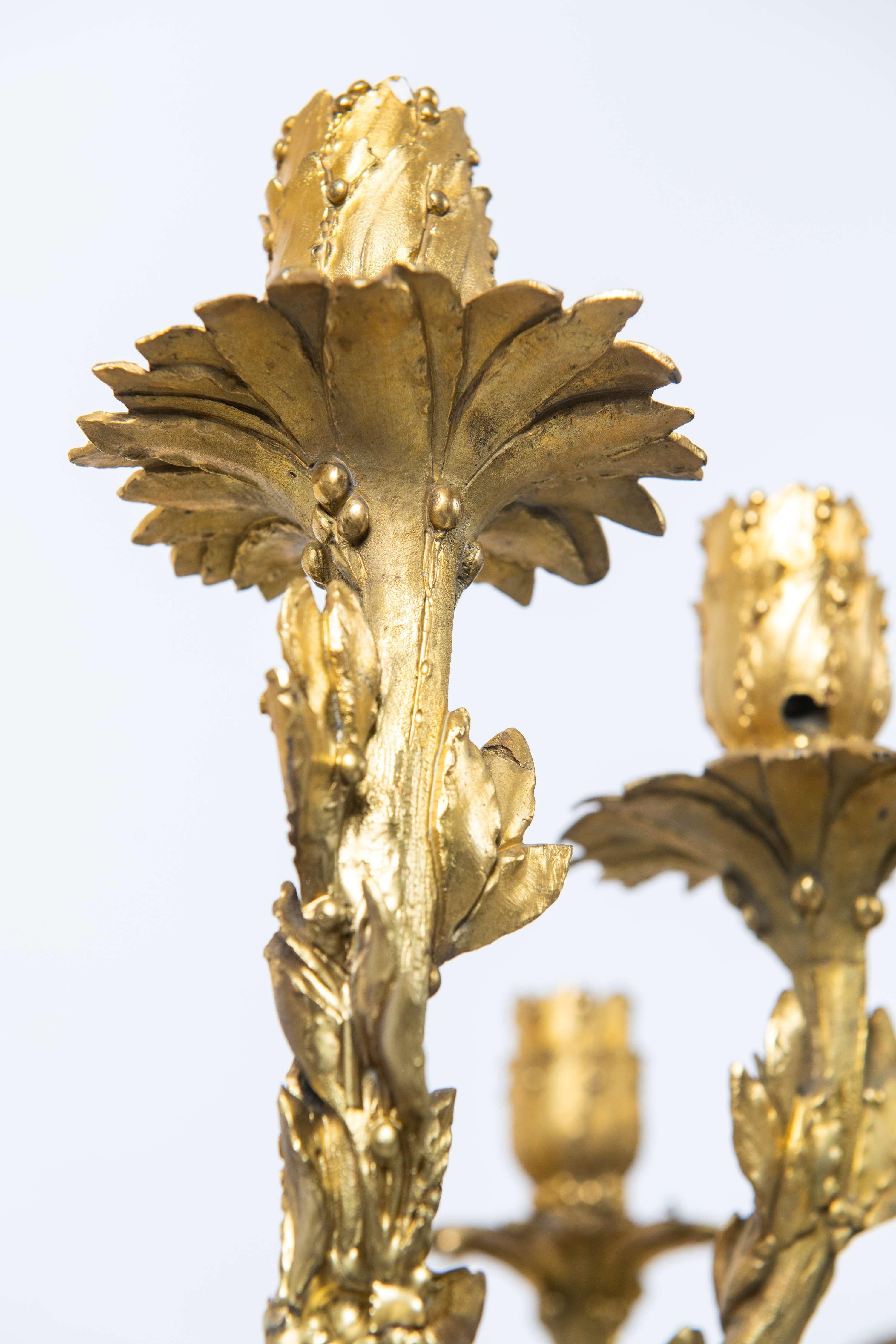 Paar Bronze Kandelaber mit zwölf Lichtern - Clodion et De la Rue im Angebot 5