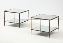 Pair of Bronze Two-Tier Side Tables Attributed to Maison Jansen