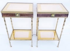 Pair of Bronze and Two-Tone Mirrors Side Table