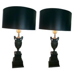 Coppia di lampade a urna in bronzo - stile Ferdinand Barbedienne