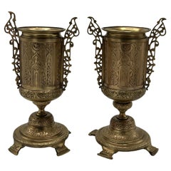 Antique Pair of Bronze Vases by Barbedienne, France, circa 1870
