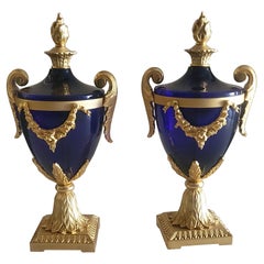 Pair of Bronze Vases