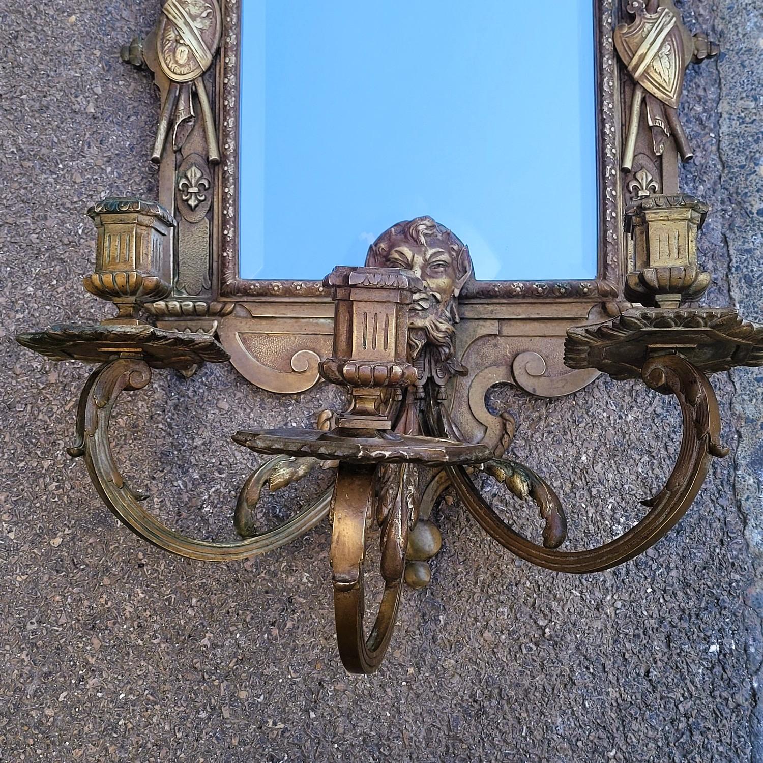 Coppia di applique in bronzo - Specchi, stile Luigi XIV, XIX secolo in vendita 5