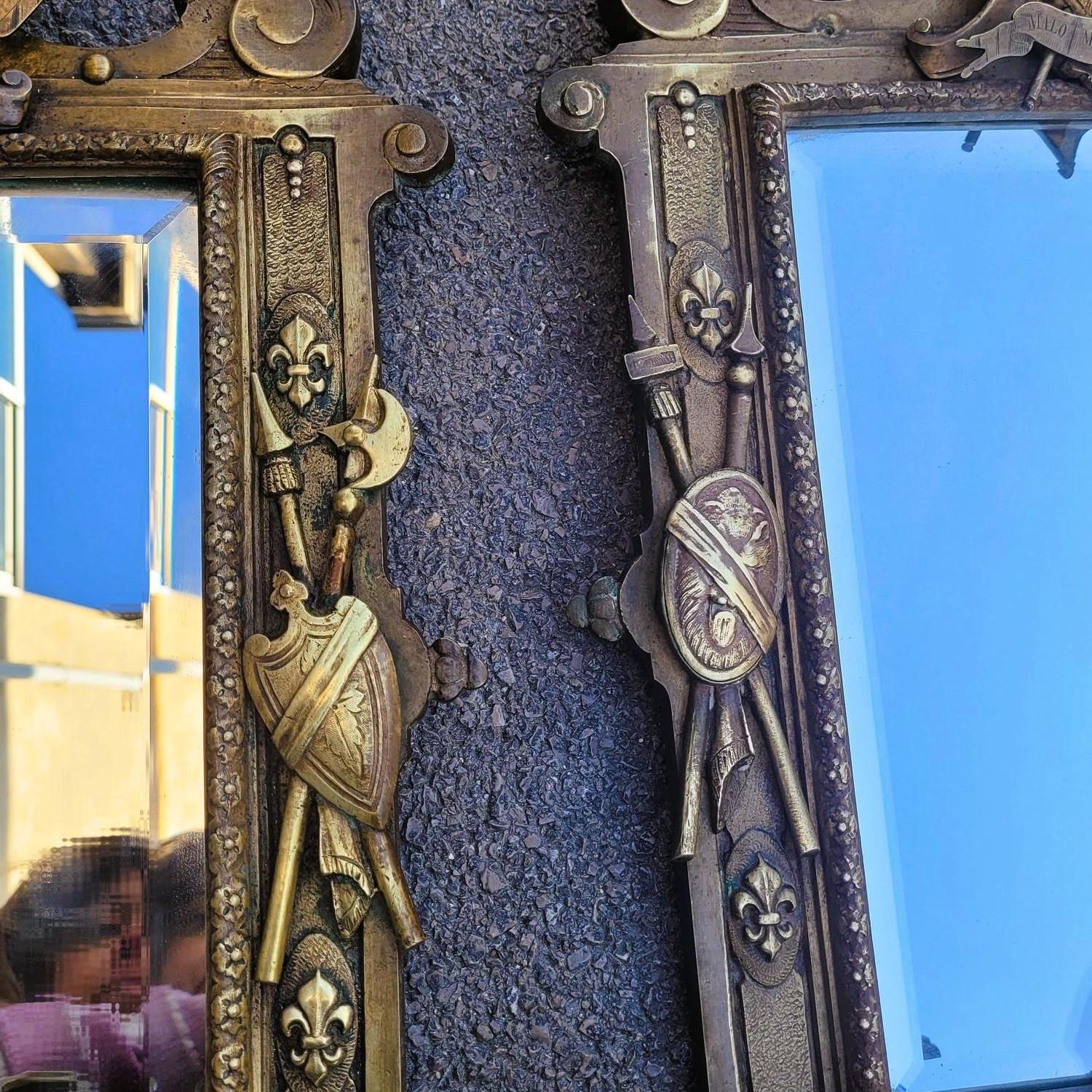 Coppia di applique in bronzo - Specchi, stile Luigi XIV, XIX secolo in vendita 7