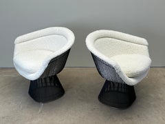 Pair of Bronzed Steel Warren Platner Lounge Chairs for Knoll