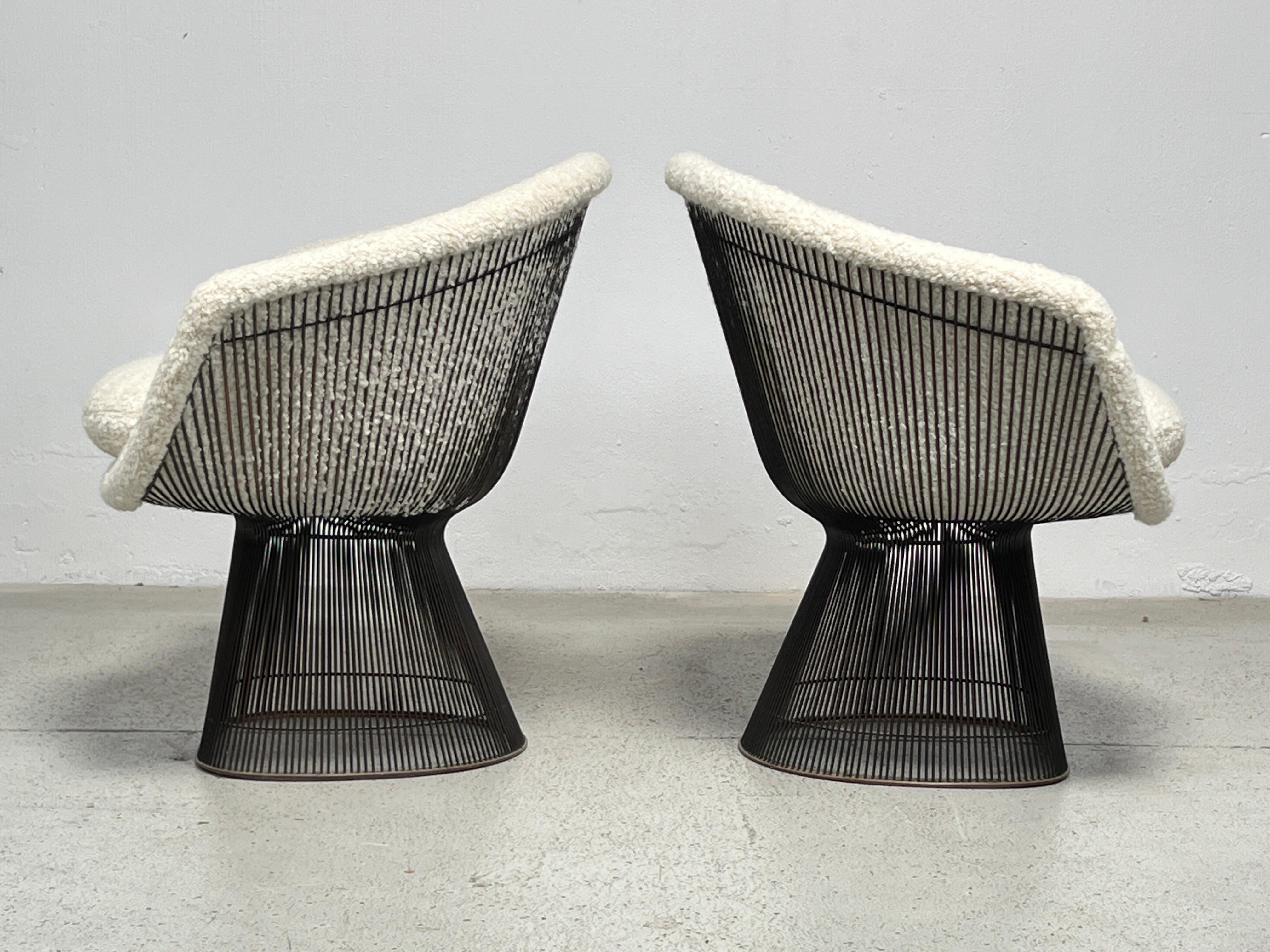 Late 20th Century Pair of Bronze Warren Platner Lounge Chairs for Knoll