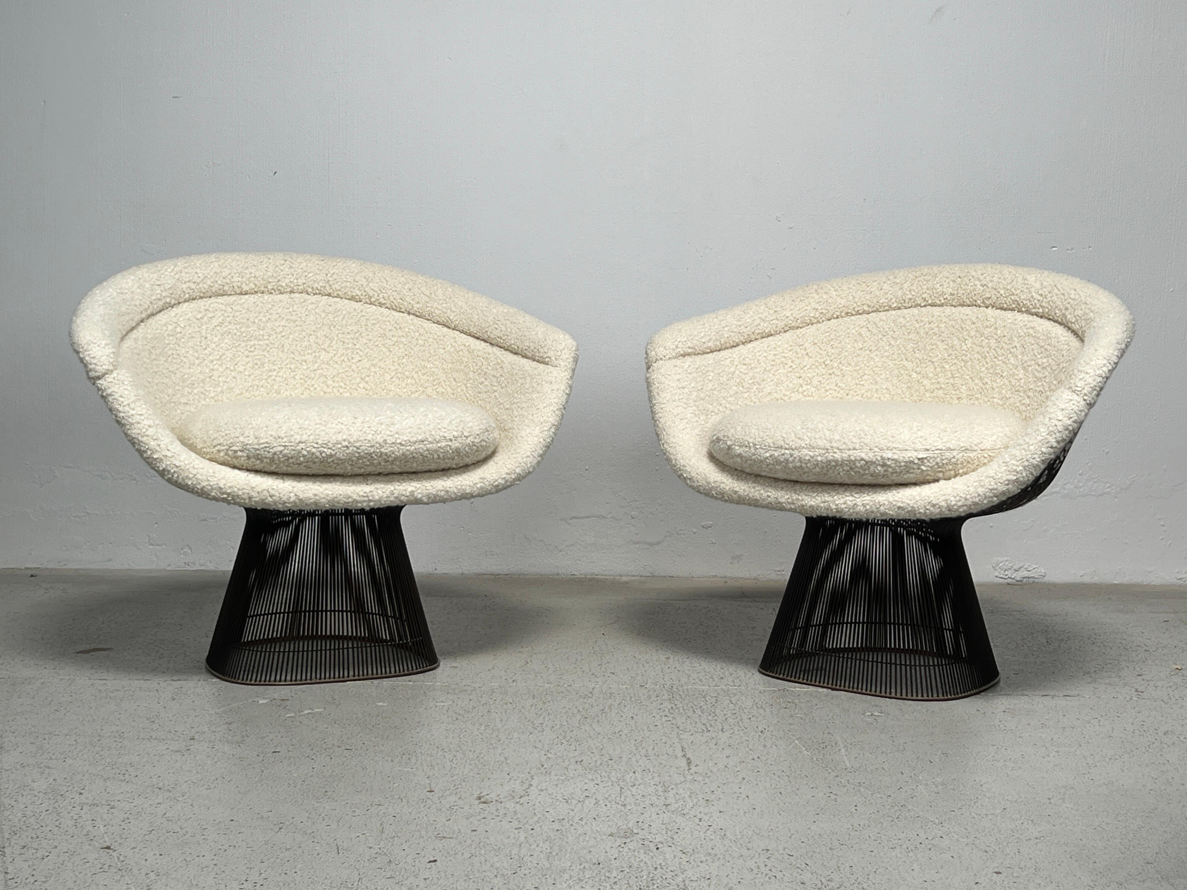 Pair of Bronze Warren Platner Lounge Chairs for Knoll 3