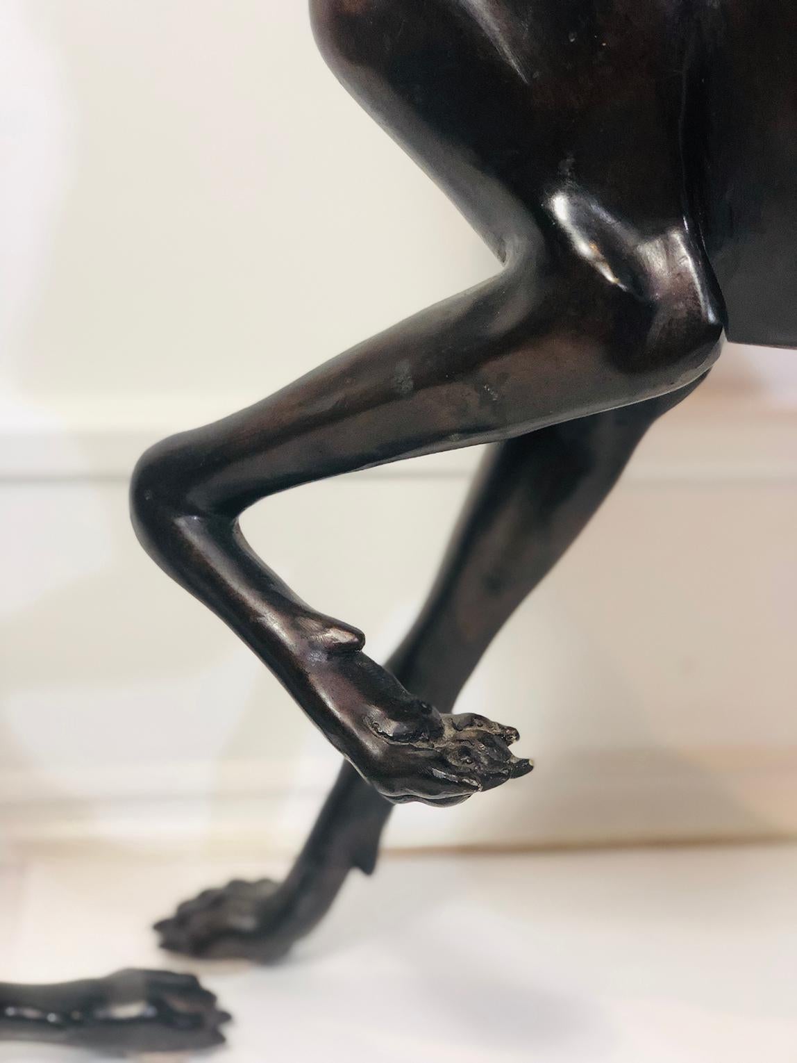 Unknown Pair of Bronze Whippet Statues