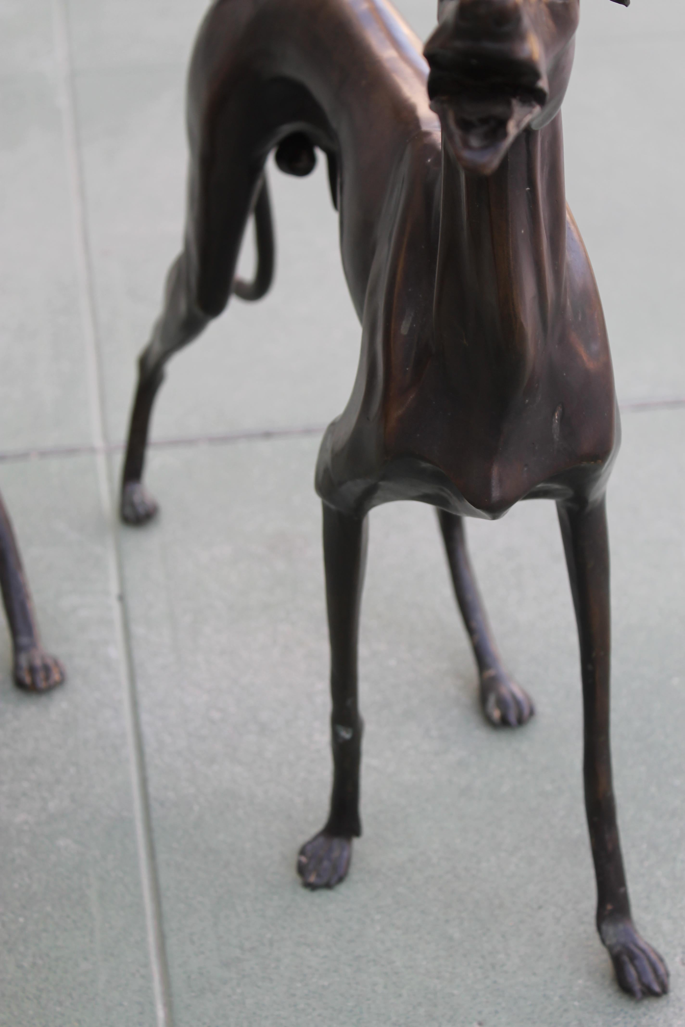 Pair of Bronze Whippets 2
