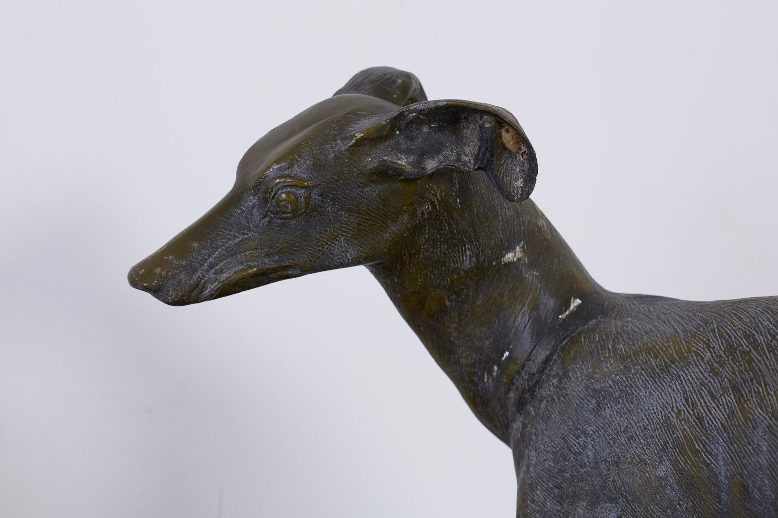 Pair of Bronze Whippets or Greyhound Dog Sculptures 2