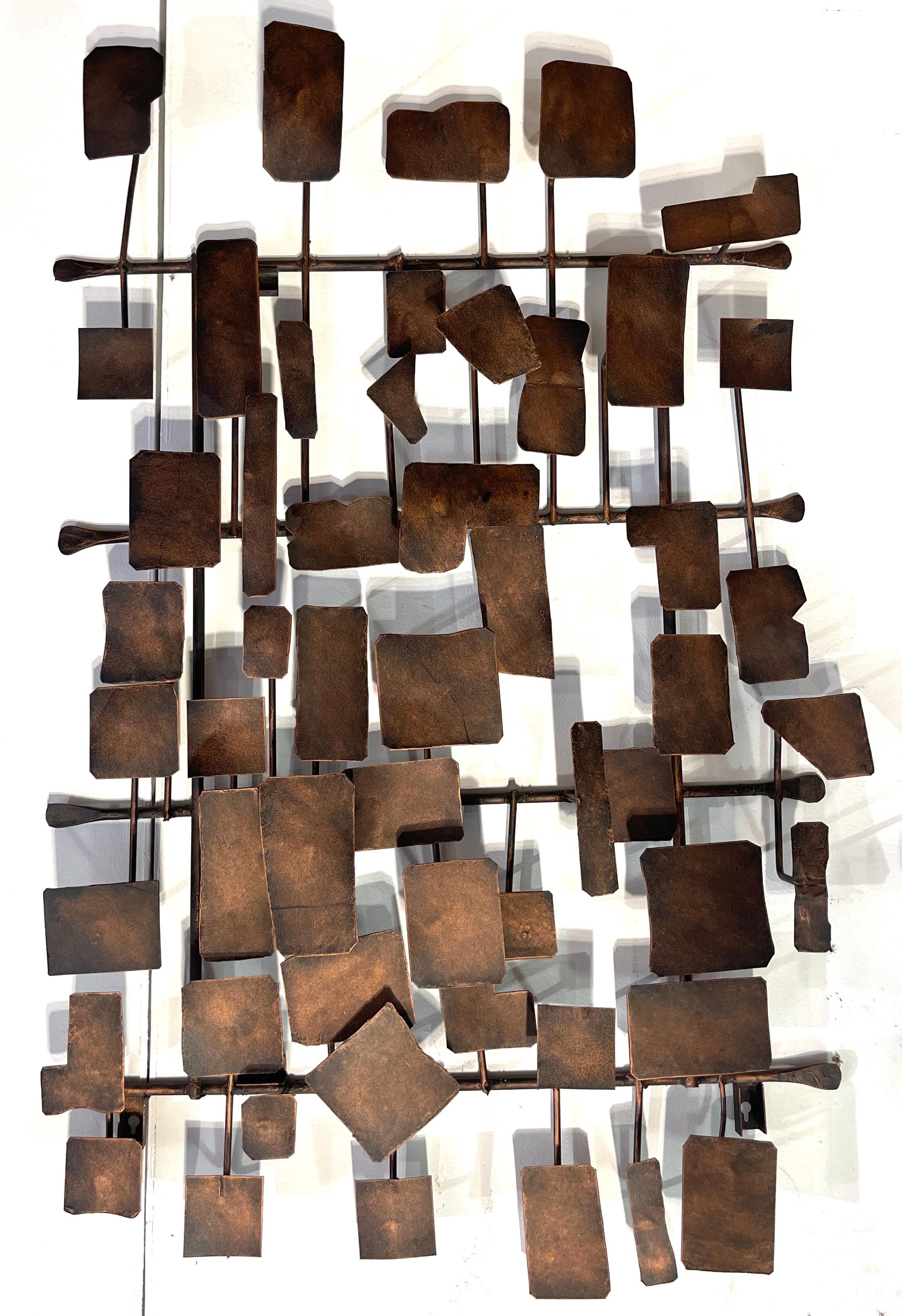 Pair of Bronzed Abstract Wall Sculptures in the Style of Curtis Jere  For Sale 10