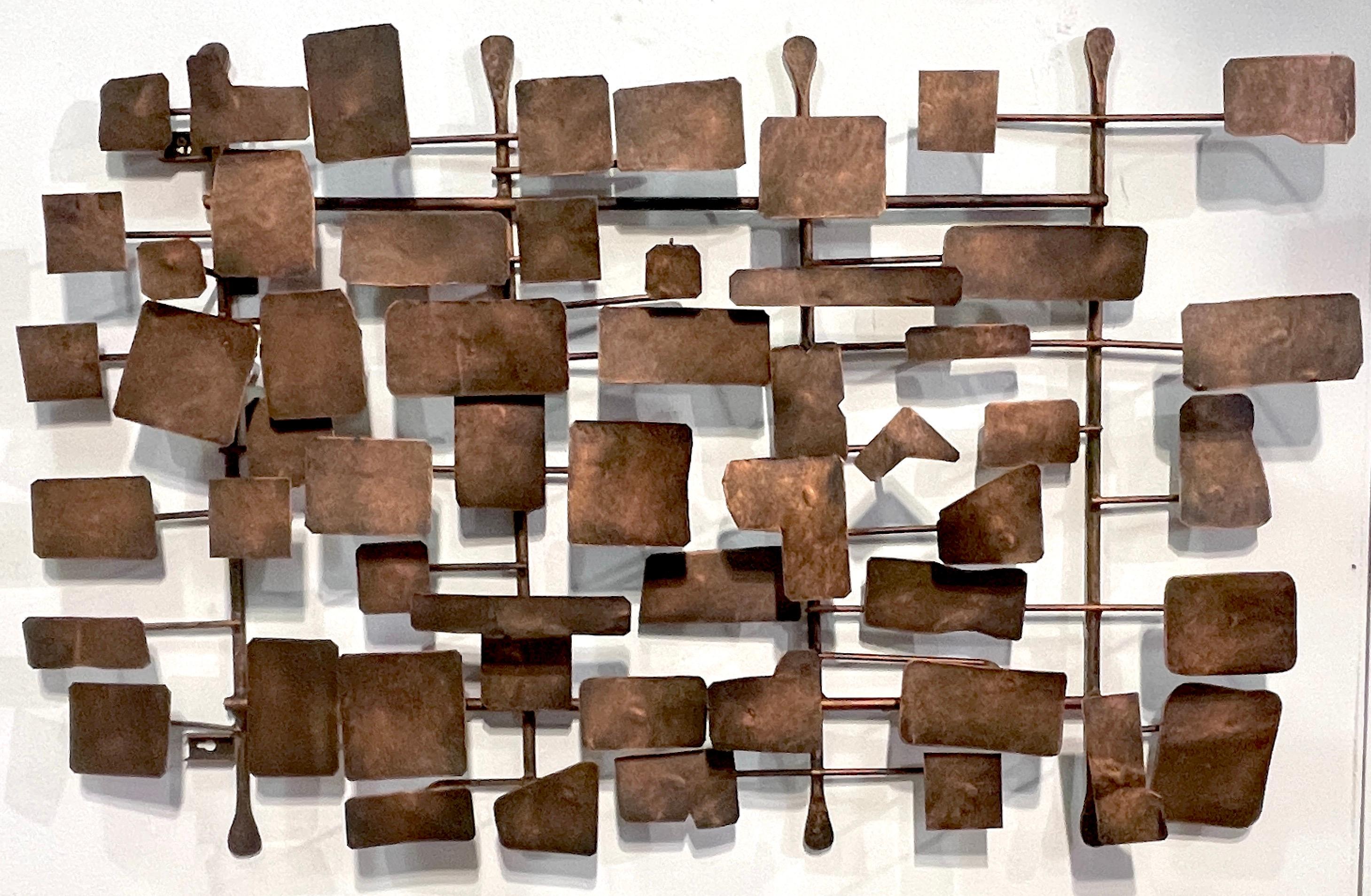 Pair of Bronzed Abstract Wall Sculptures in the Style of Curtis Jere  For Sale 2