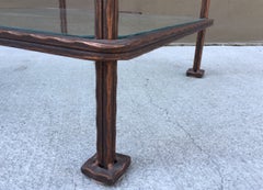 Pair of Bronzed Iron Side Tables by Claudio Rayes