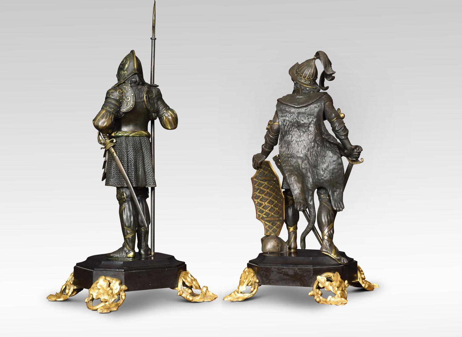 Pair of Bronzed Medieval Soldiers 1