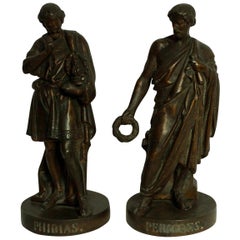 Pair of Bronzes Depicting Pericles and Phidias