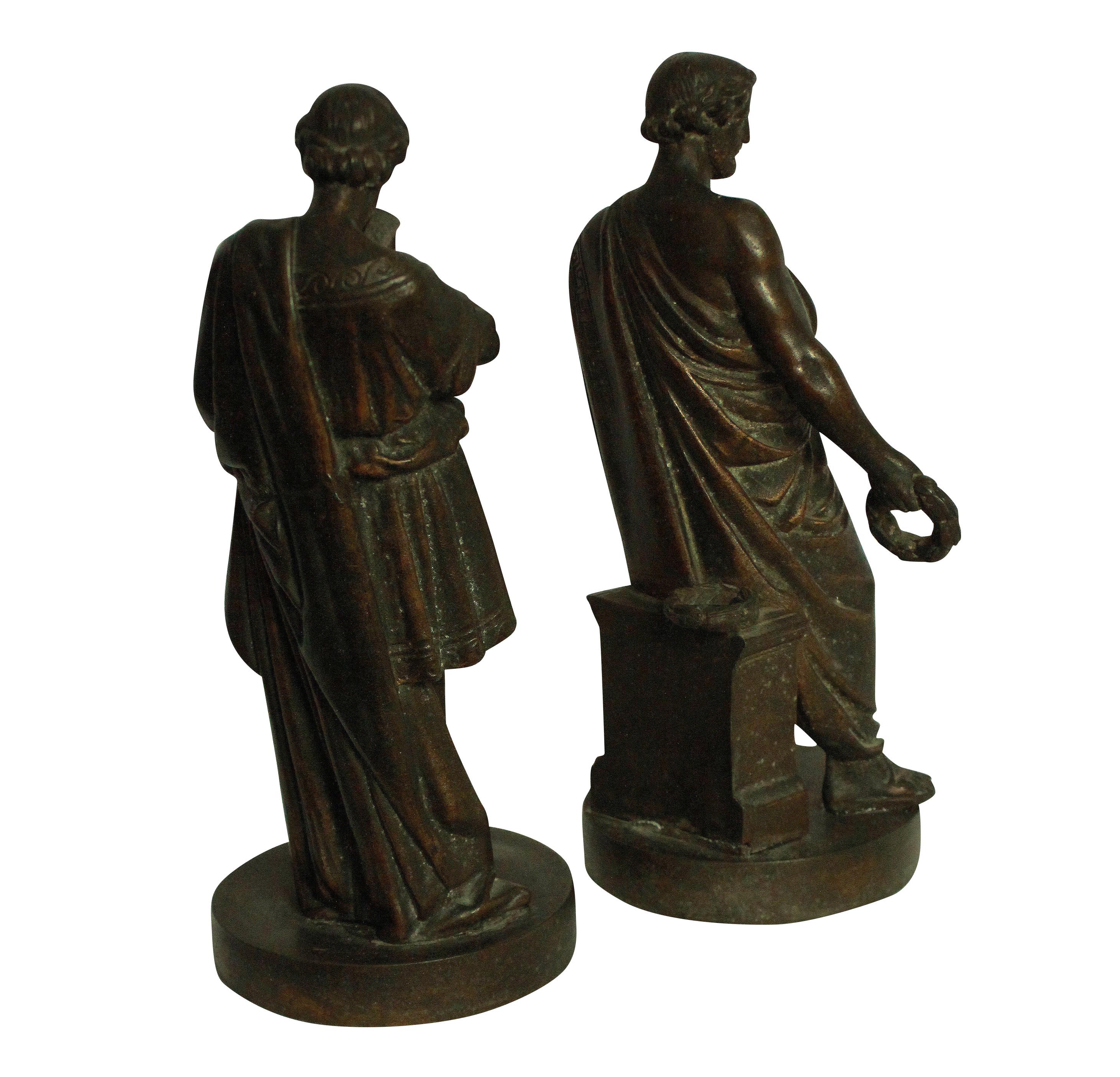 Grand Tour Pair of Bronzes Depicting Pericles and Phidias