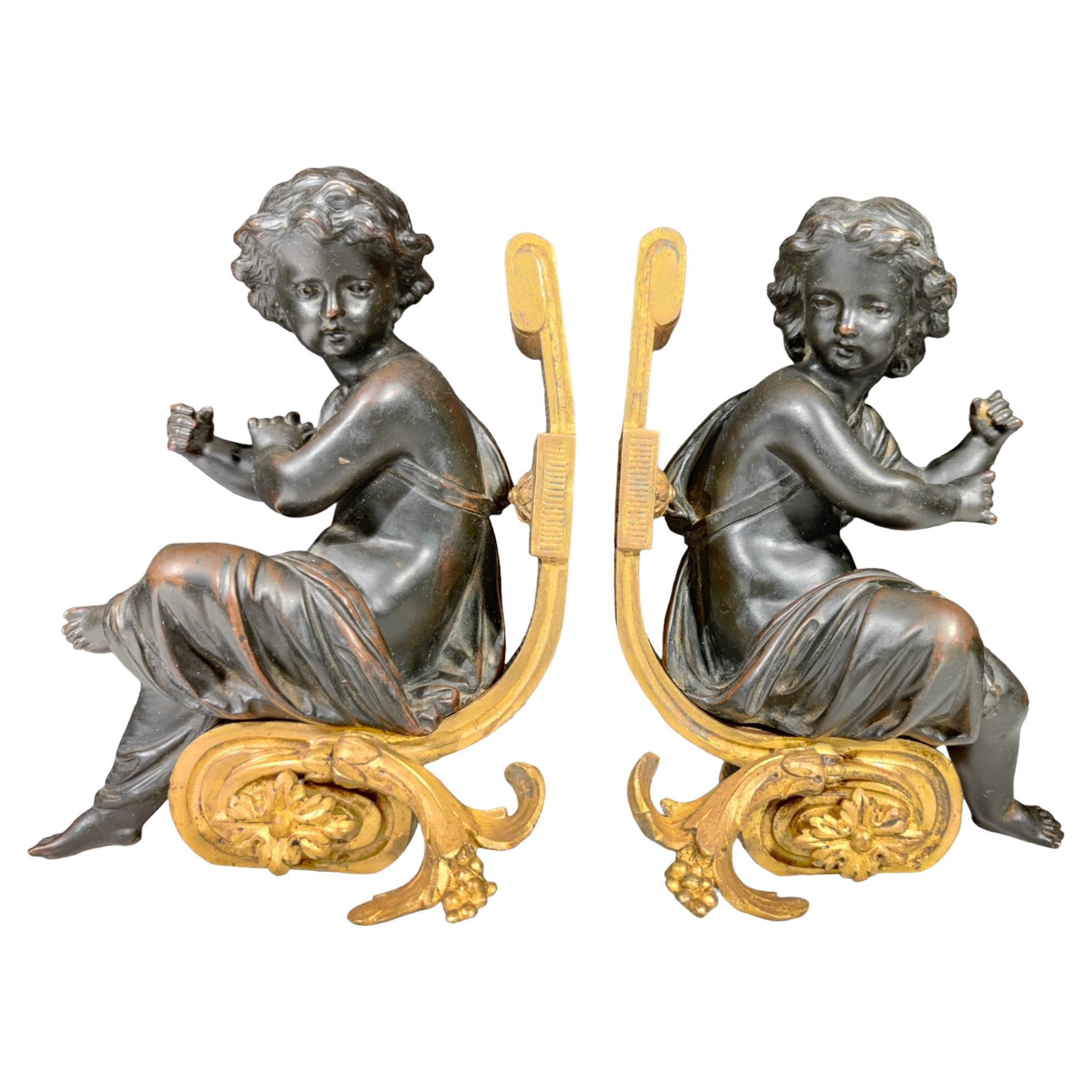 Pair of Italian Carved Wood Seated Greyhound Sculptures from the 19th