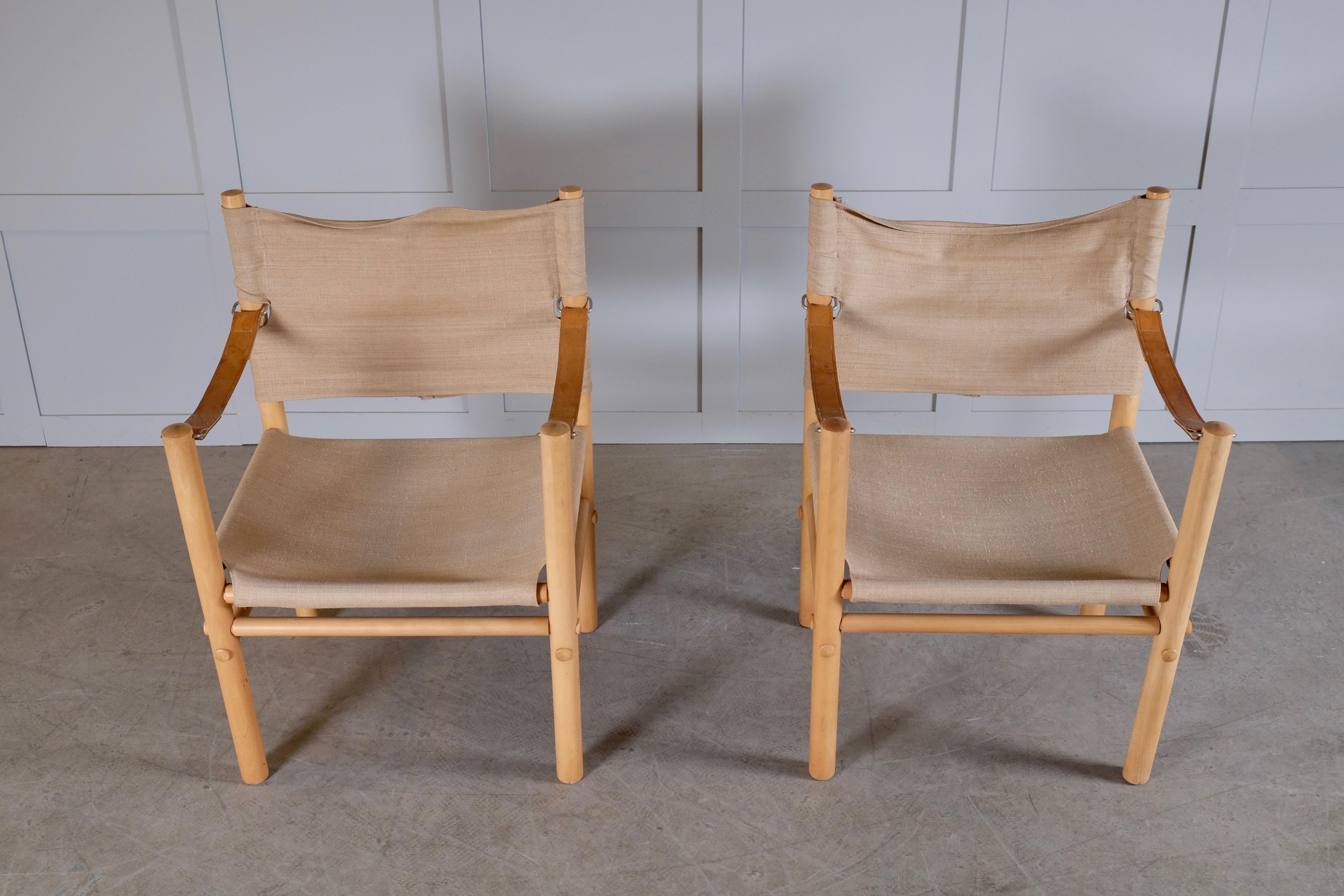 Scandinavian Modern Pair of Bror Boije Safari Chairs for DUX, 1960s