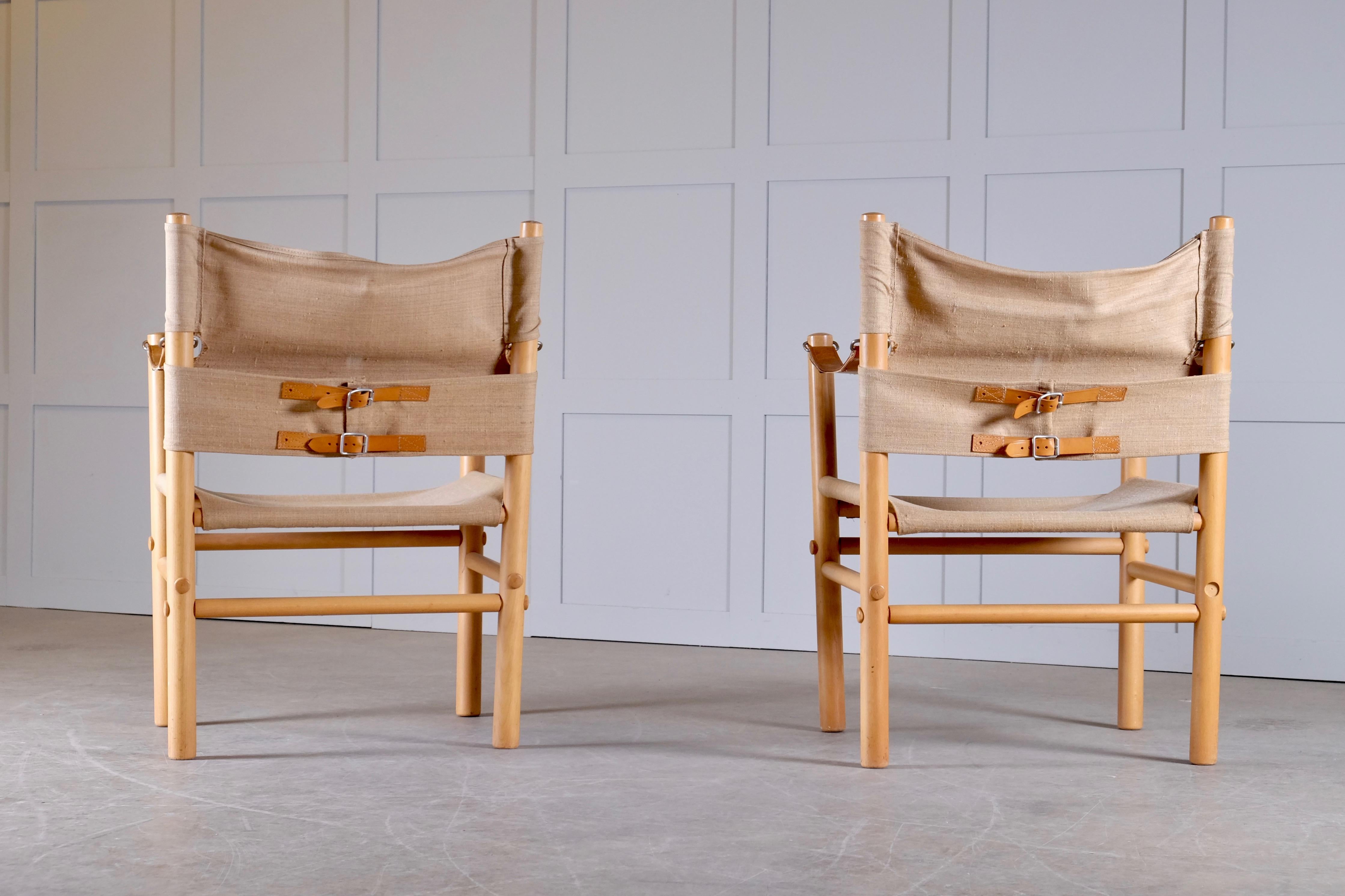 Pair of Bror Boije Safari Chairs for DUX, 1960s In Good Condition In Stockholm, SE