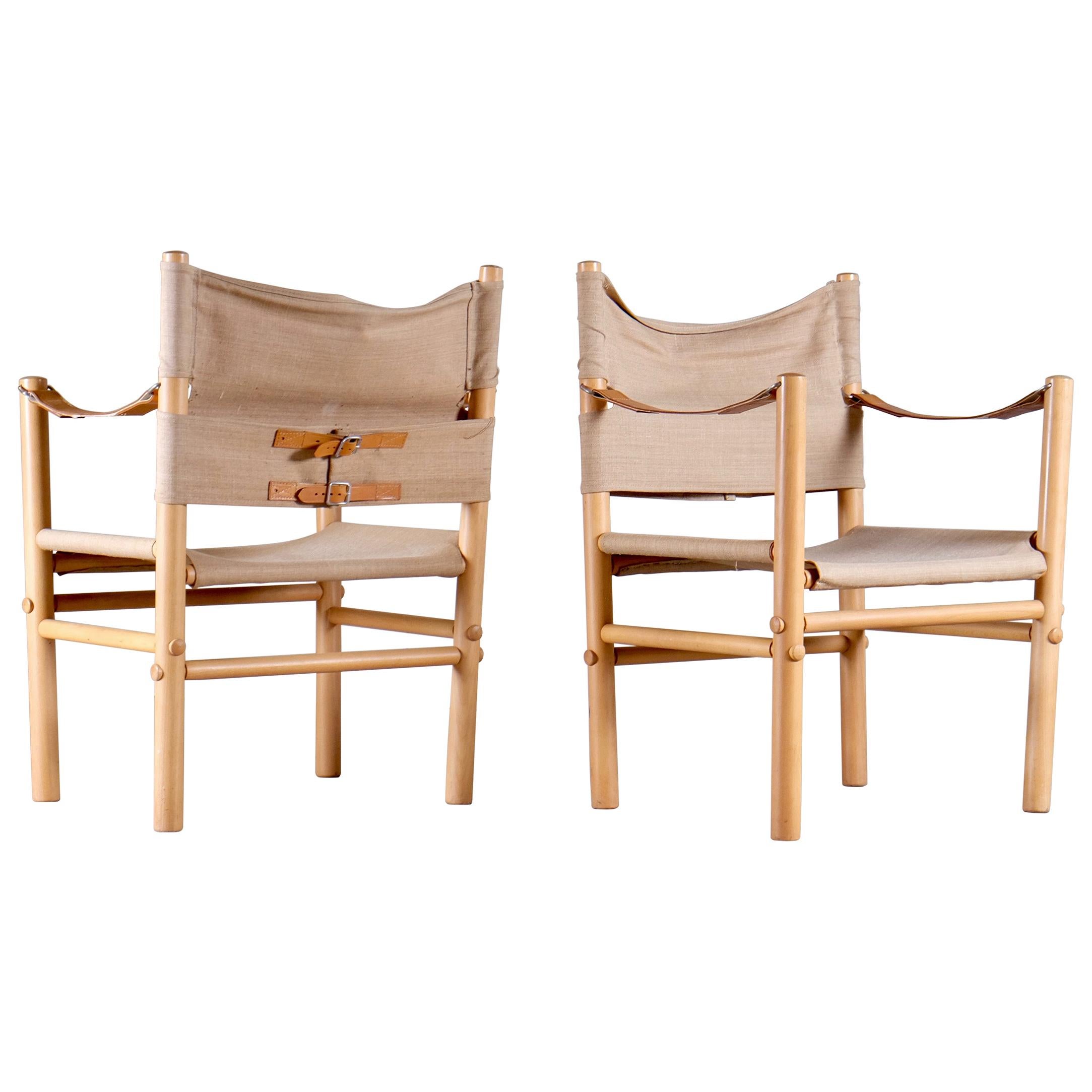 Pair of Bror Boije Safari Chairs for DUX, 1960s