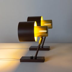 Pair of Brown Alfa Wall Lights by Jo Hammerborg, Fog & Mørup, Denmark, 1960s