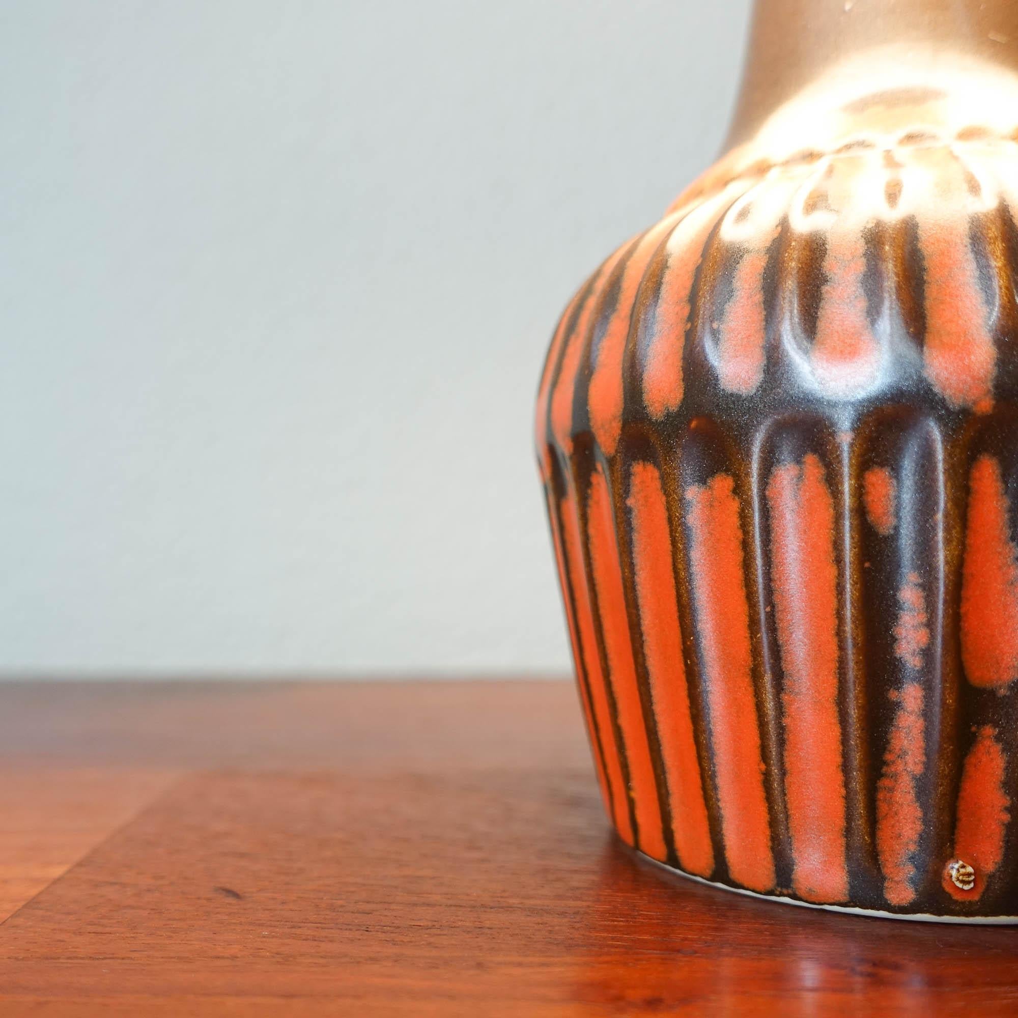 Pair of Brown and Orange Ceramic Table Lamps by Secla, 1960s For Sale 6