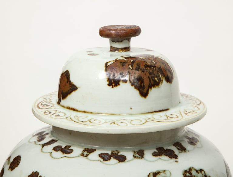 Pair of Brown and White Ginger Jars at 1stDibs brown and white ginger