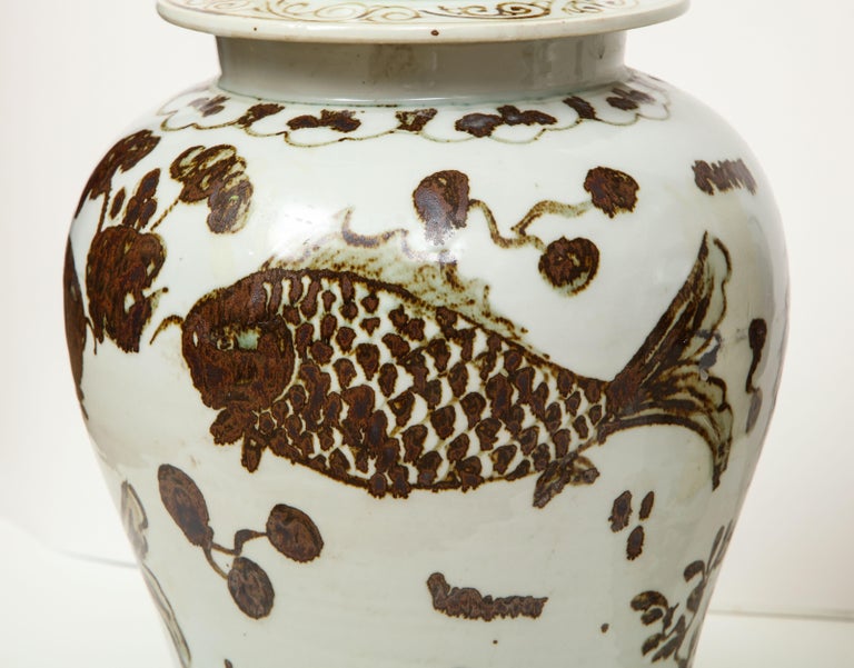 Pair of Brown and White Ginger Jars at 1stDibs brown and white ginger