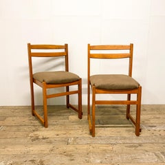 Pair of Brown Corduroy Dining Chairs
