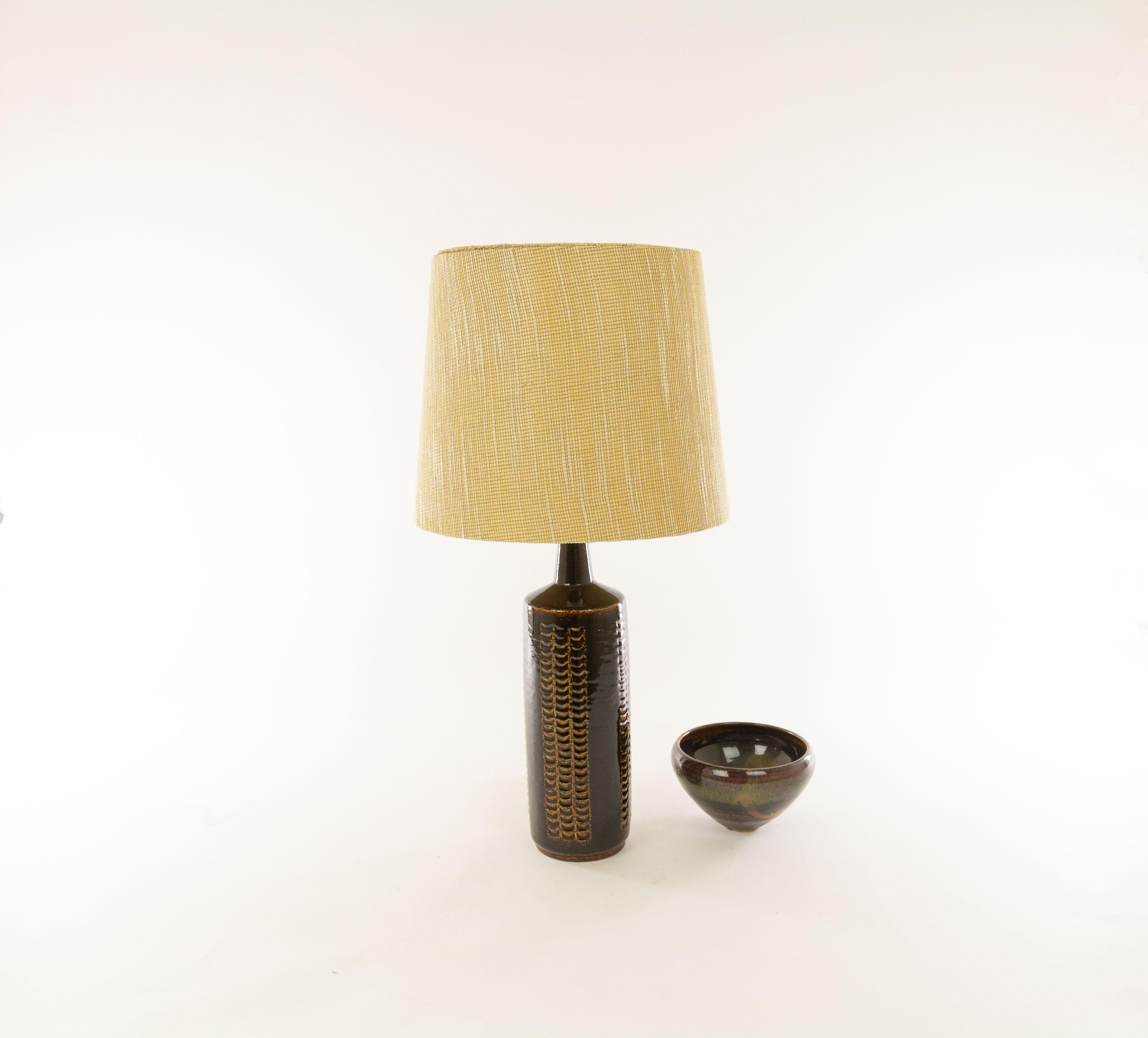 Hand-Crafted Pair of Brown DL/27 Table Lamps by Linnemann-Schmidt for Palshus, 1960s