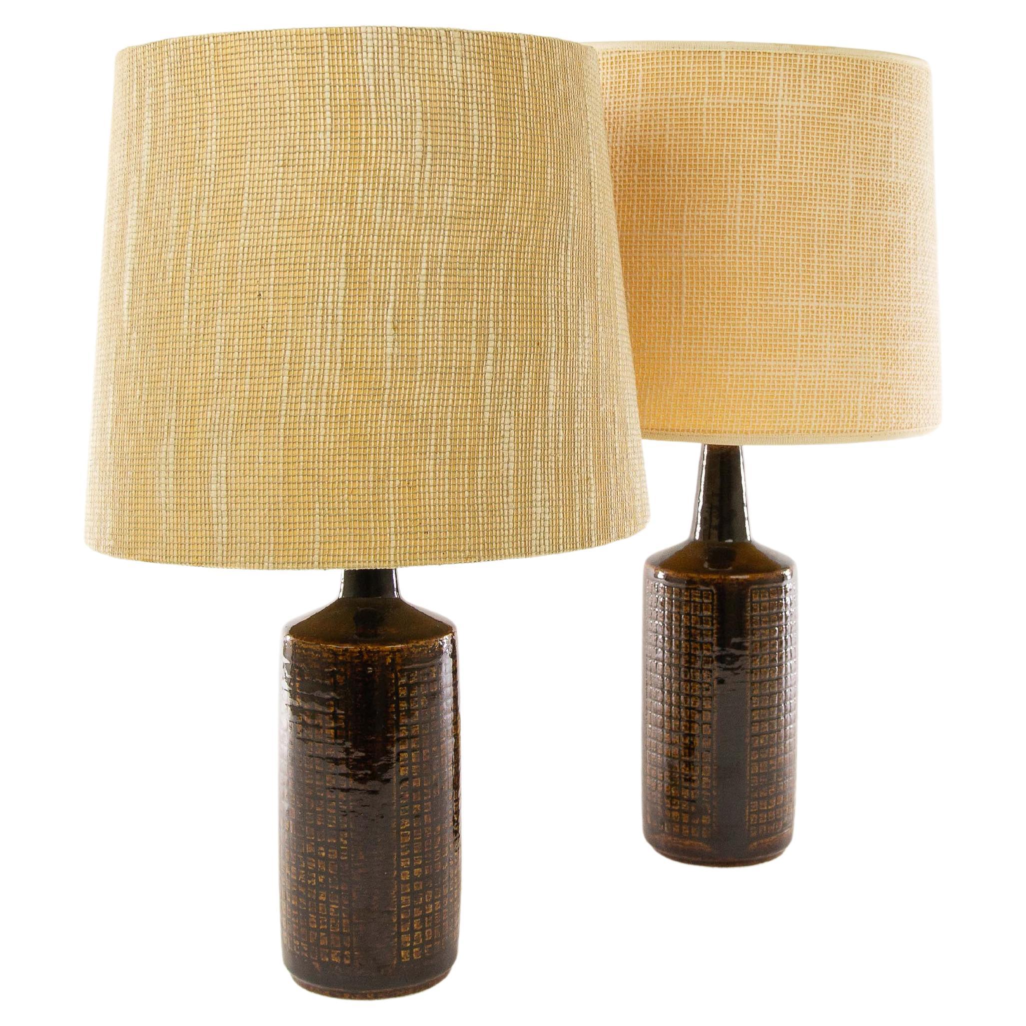 Paar braune DL/30-Tischlampen von Linnemann-Schmidt für Palshus, 1960er Jahre