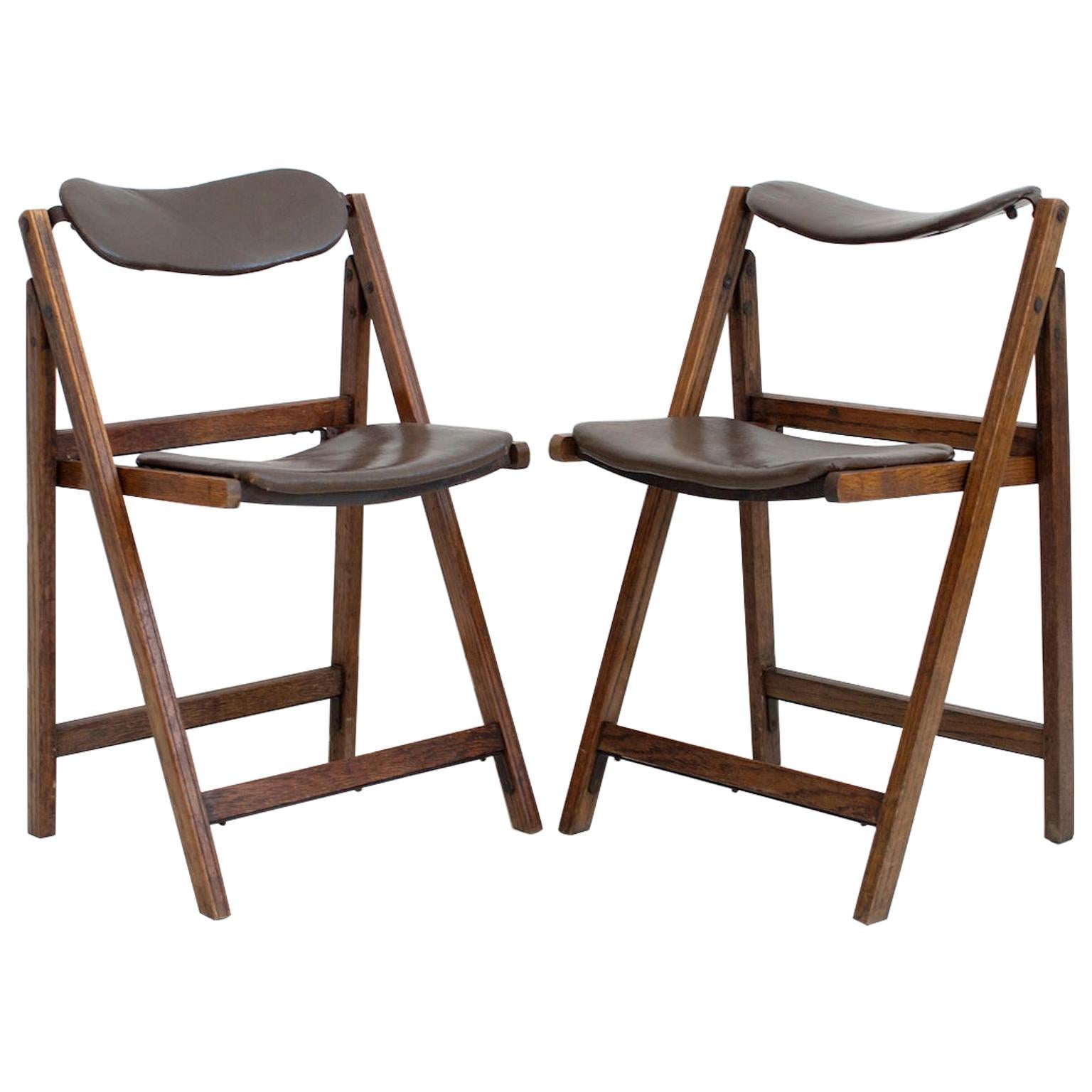 Pair of Moroccan Carved Folding Chairs at 1stDibs